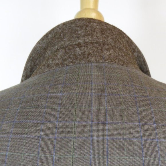 BELVEST suit 2 piece gray wool 2 button plaid jacket pants 42 made in Italy - Picture 5 of 11